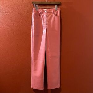 Wilfred‎ Women’s The Melina Aritzia Faux Leather Straight Leg Rosy Red Pants